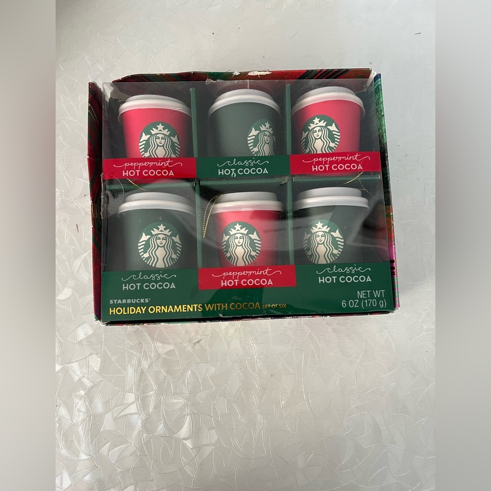 Starbucks Peppermint Hot Cocoa Ornaments - Red and Green